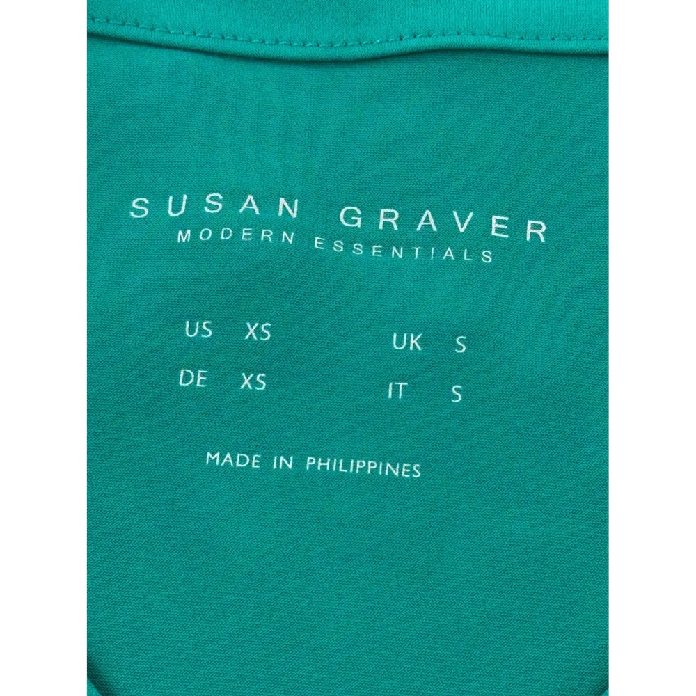 Susan Graver Modern Essentials Teal V-Neck‎ Liquid Knit Tee Shirt XS - Picture 6 of 9